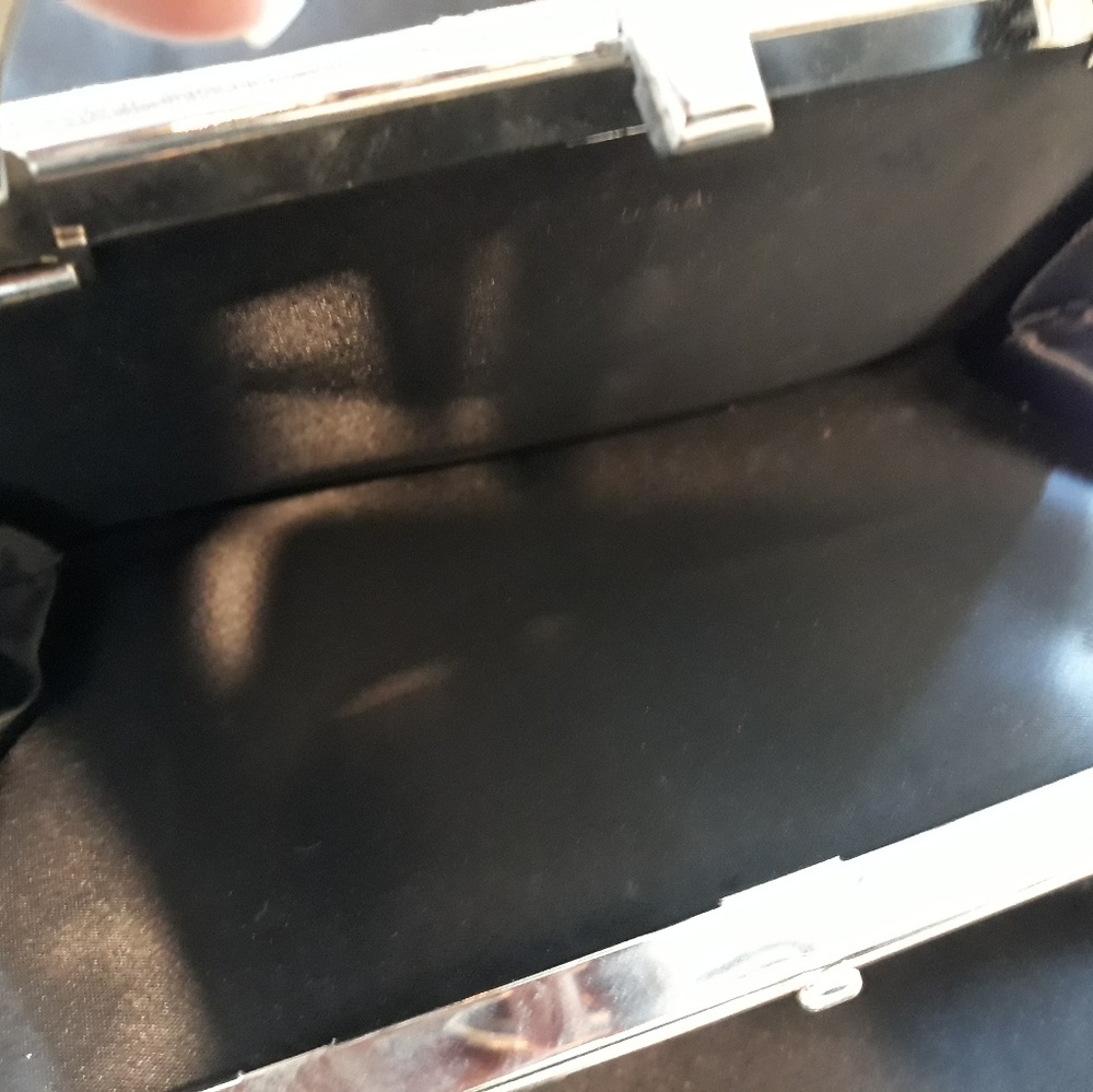 Silver fabric clutch